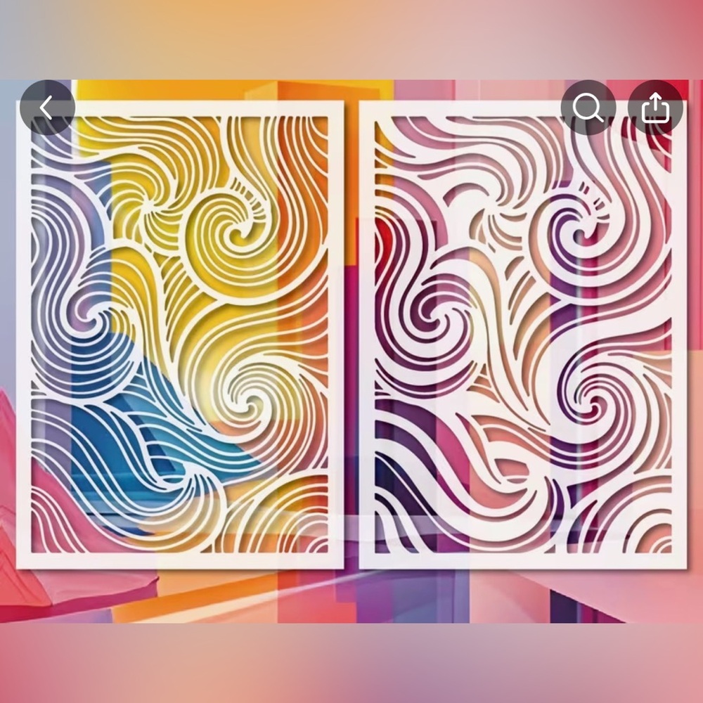 Colourful Abstract Swirl Art Set of 2